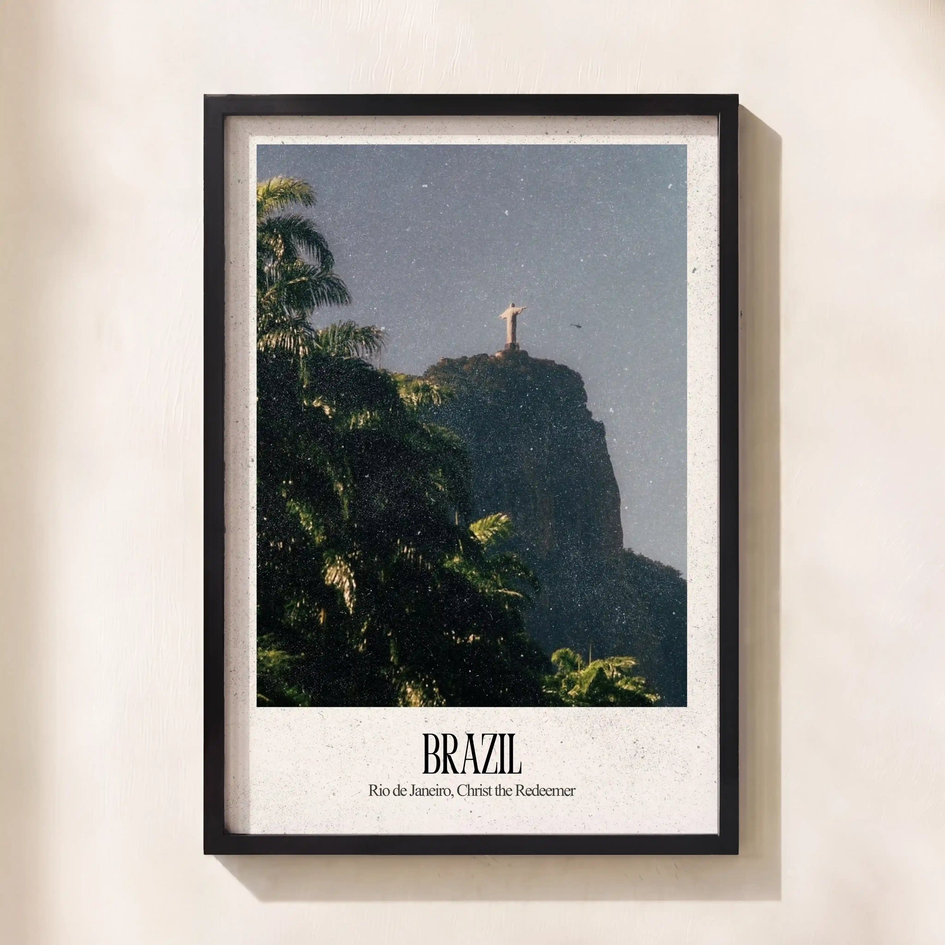 Framed poster of Christ the Redeemer statue in Rio de Janeiro, Brazil.