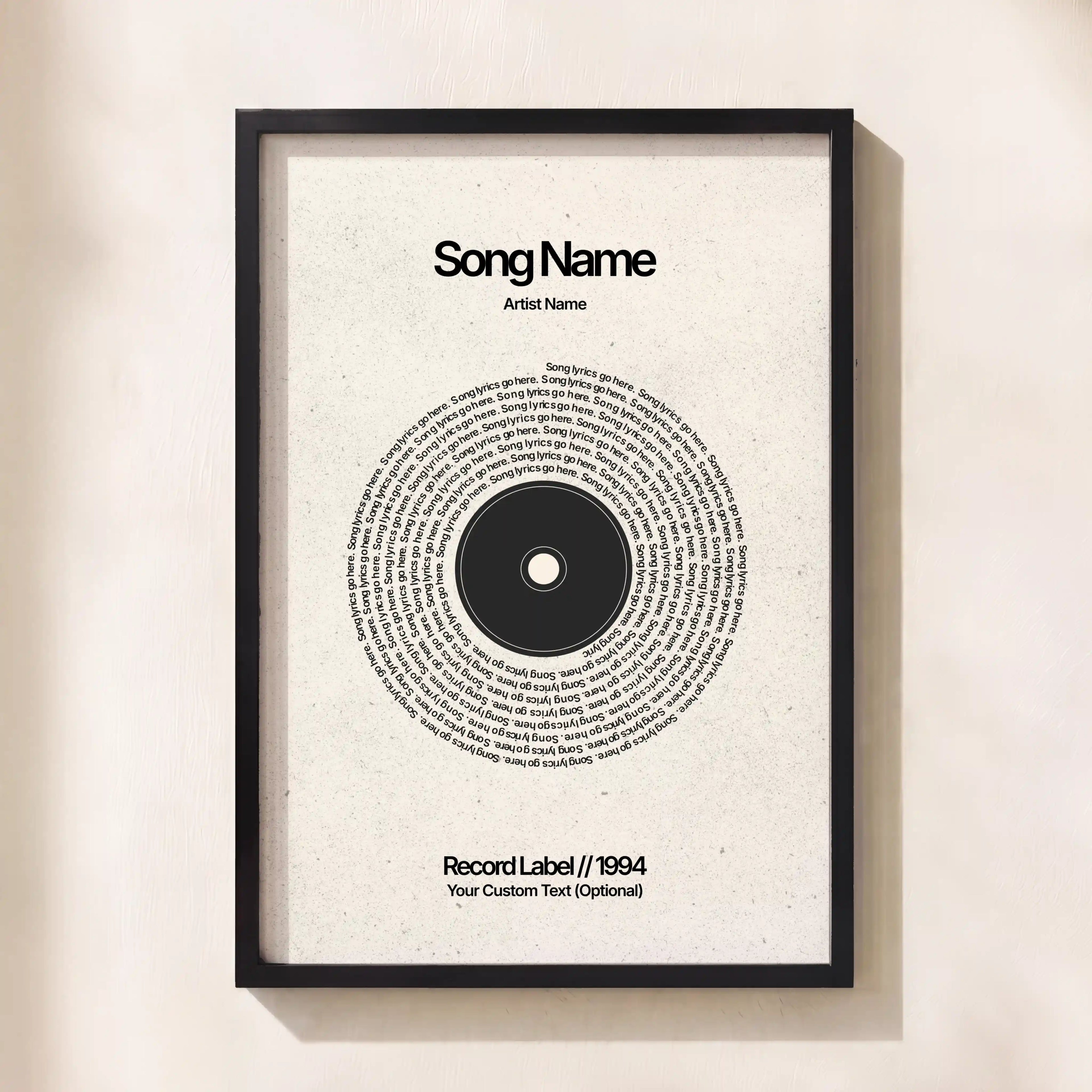Custom Vinyl Lyrics Print (Beige)