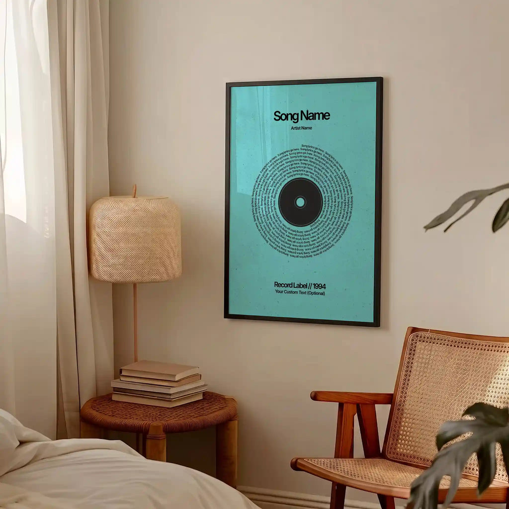 Custom Vinyl Lyrics Print (Teal)