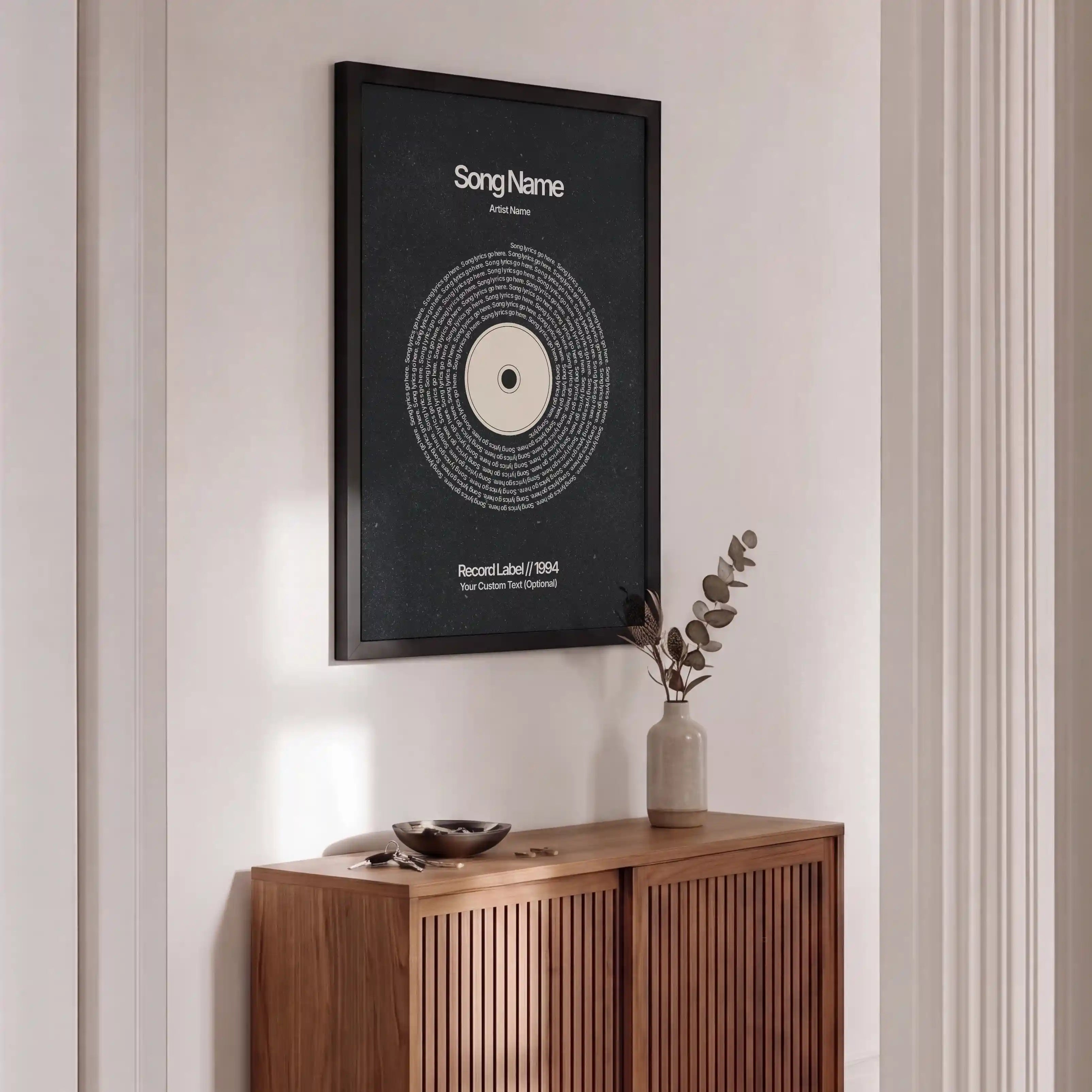 Custom Vinyl Lyrics Print (Black)