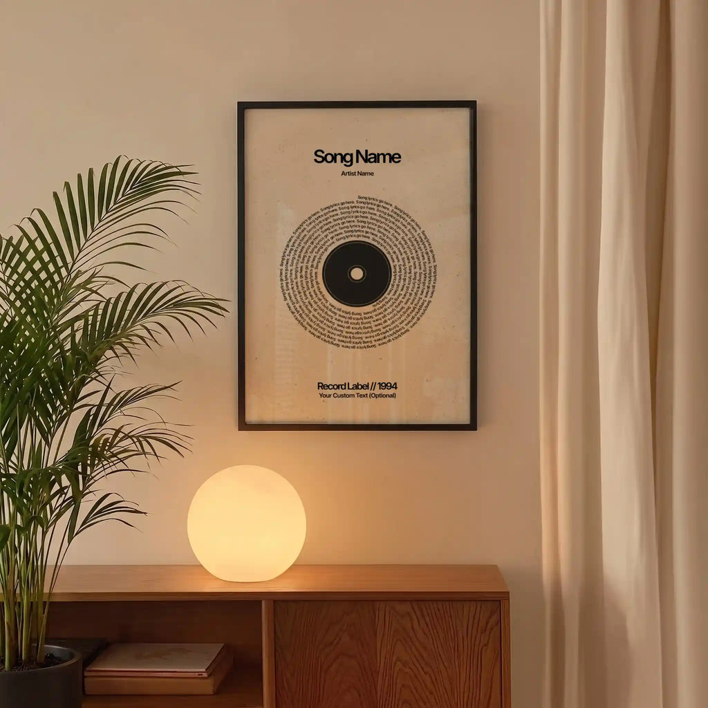Custom Vinyl Lyrics Print (Beige)