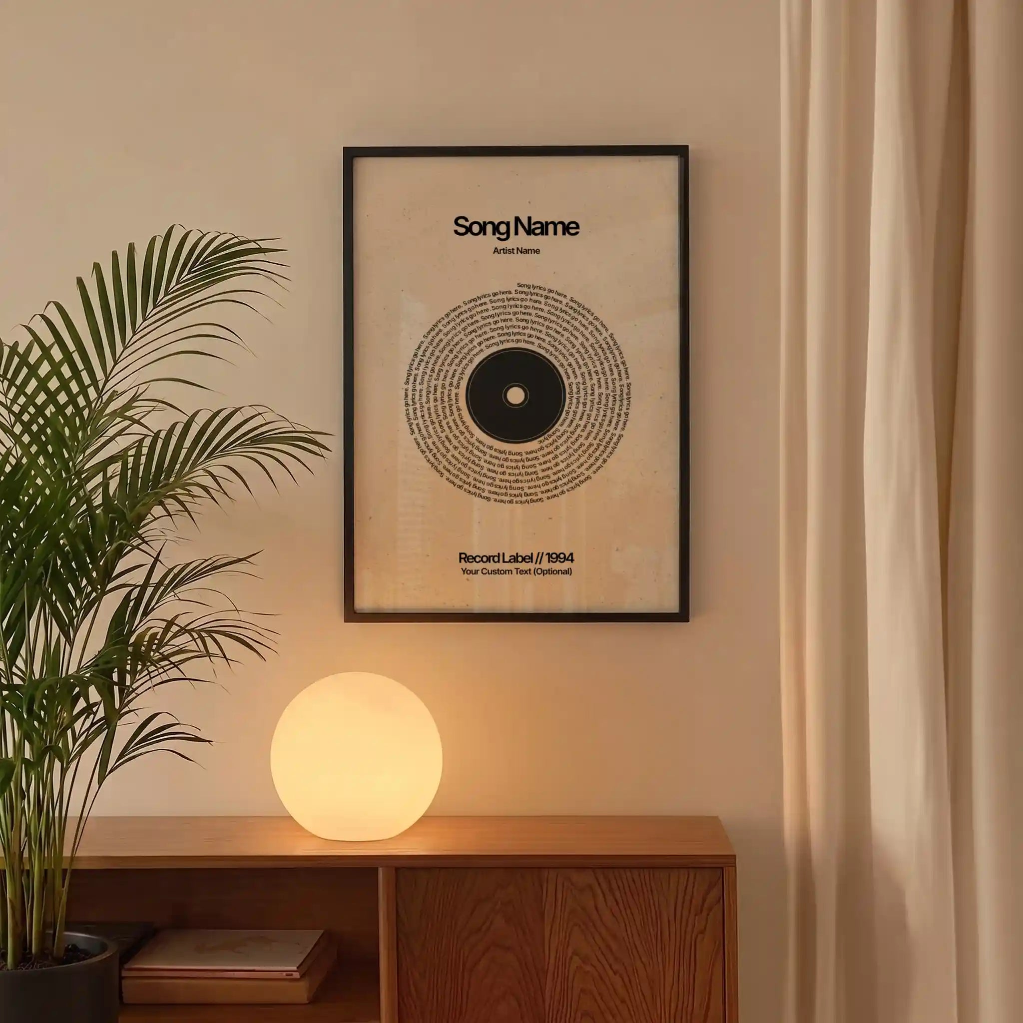 Custom Vinyl Lyrics Print (Beige)