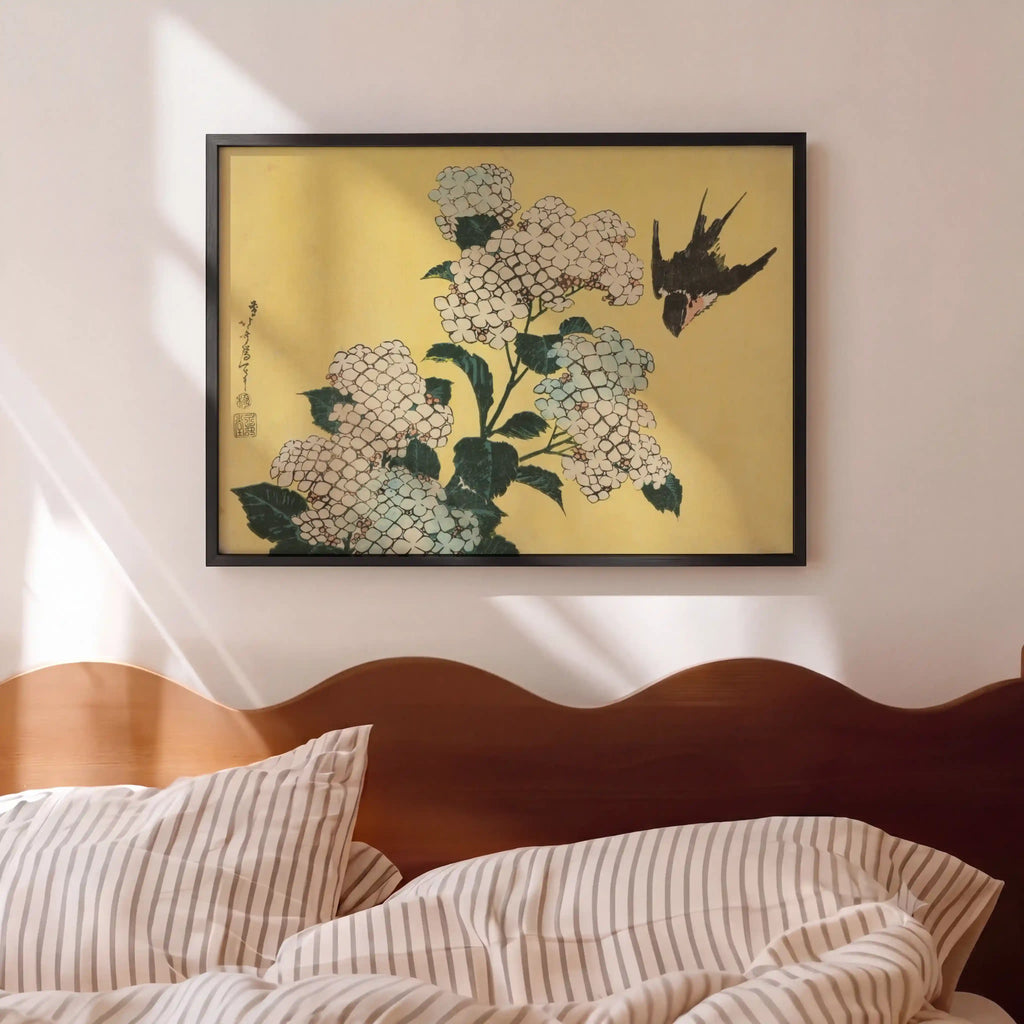 The Hydrangea and Sparrow