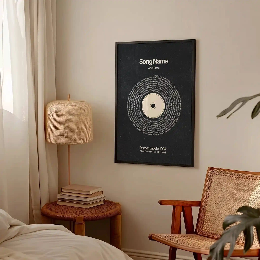 Custom Vinyl Lyrics Print (Black)