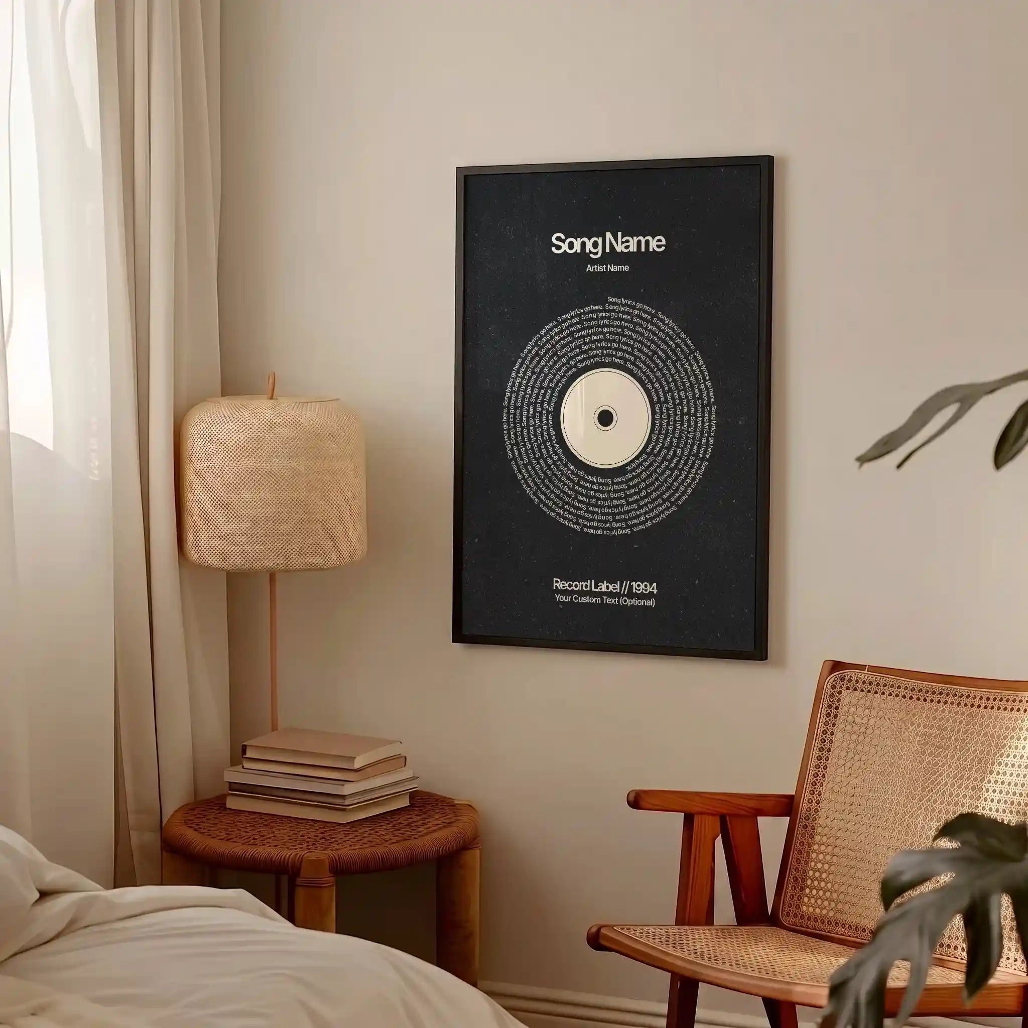 Custom Vinyl Lyrics Print (Black)