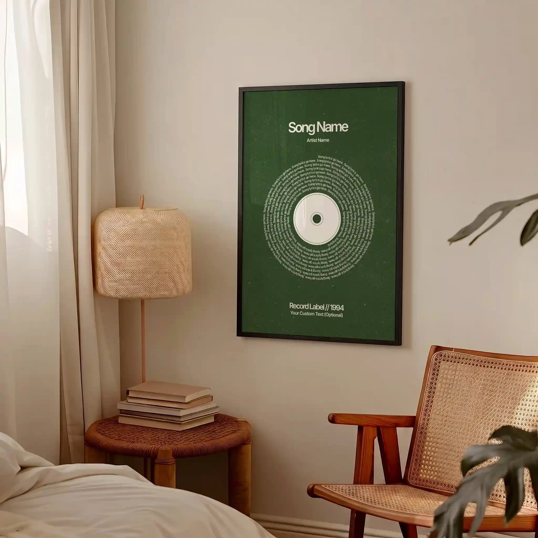 Custom Vinyl Lyrics Print (Evergreen)