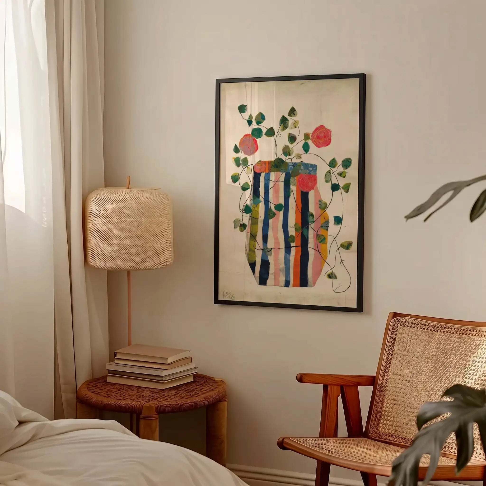 Collage Floral Vase Art