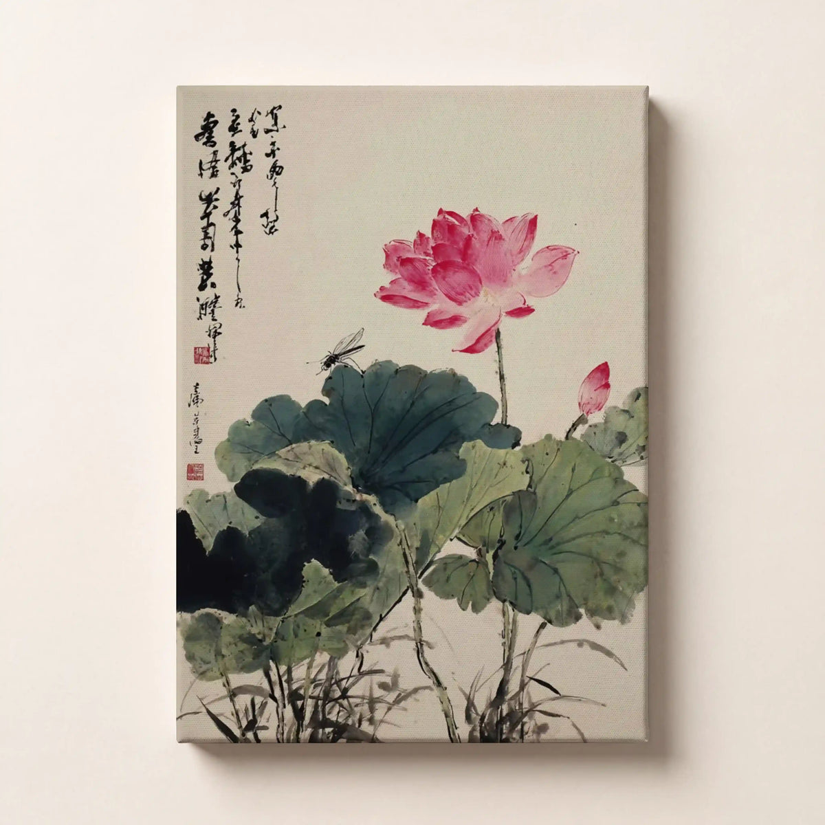 Lotus Bloom and Bee at Dusk