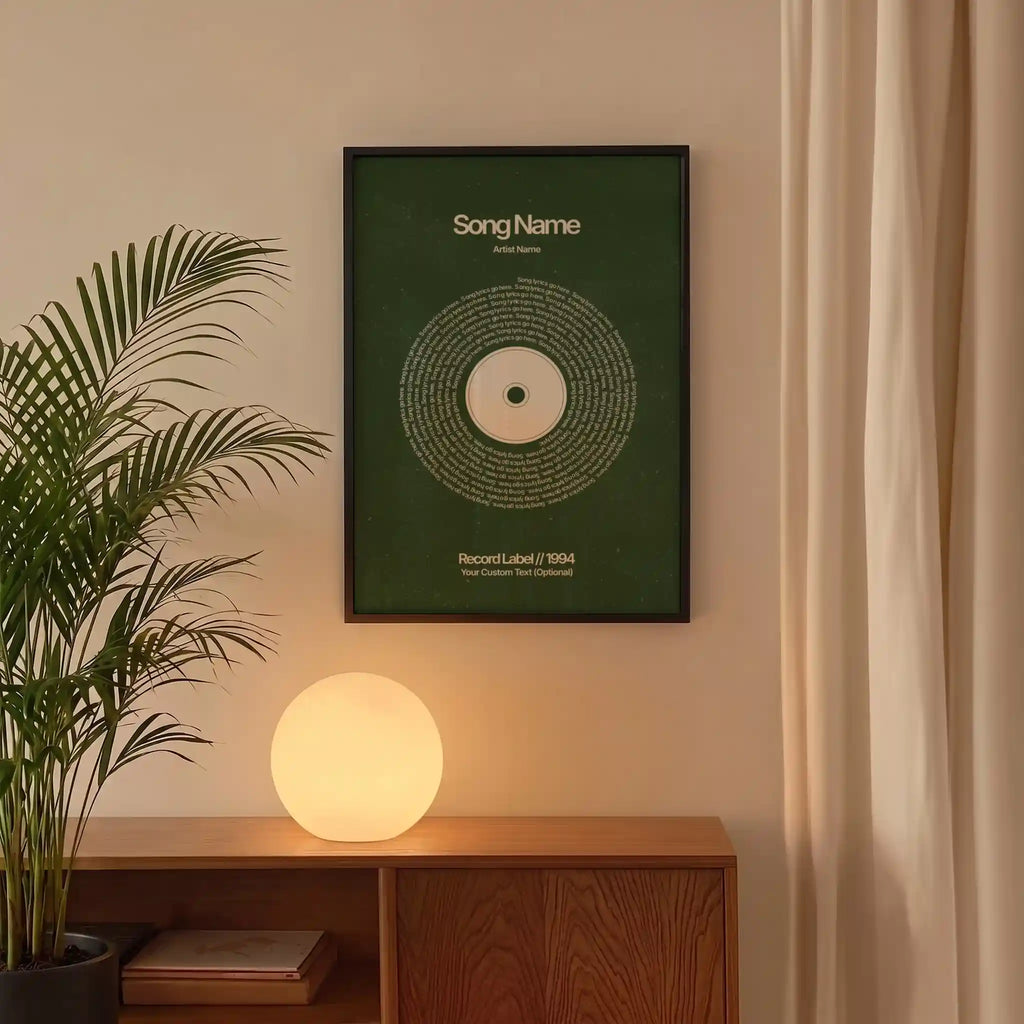 Custom Vinyl Lyrics Print (Evergreen)