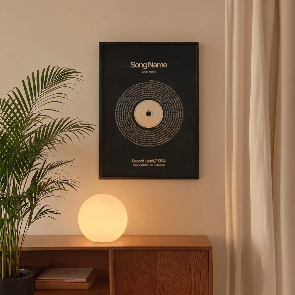 Custom Vinyl Lyrics Print (Black)
