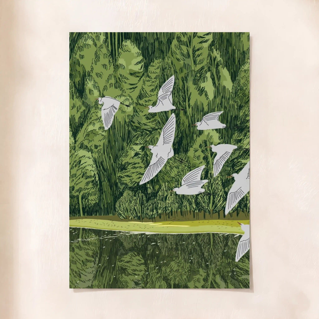 Birds and Pines