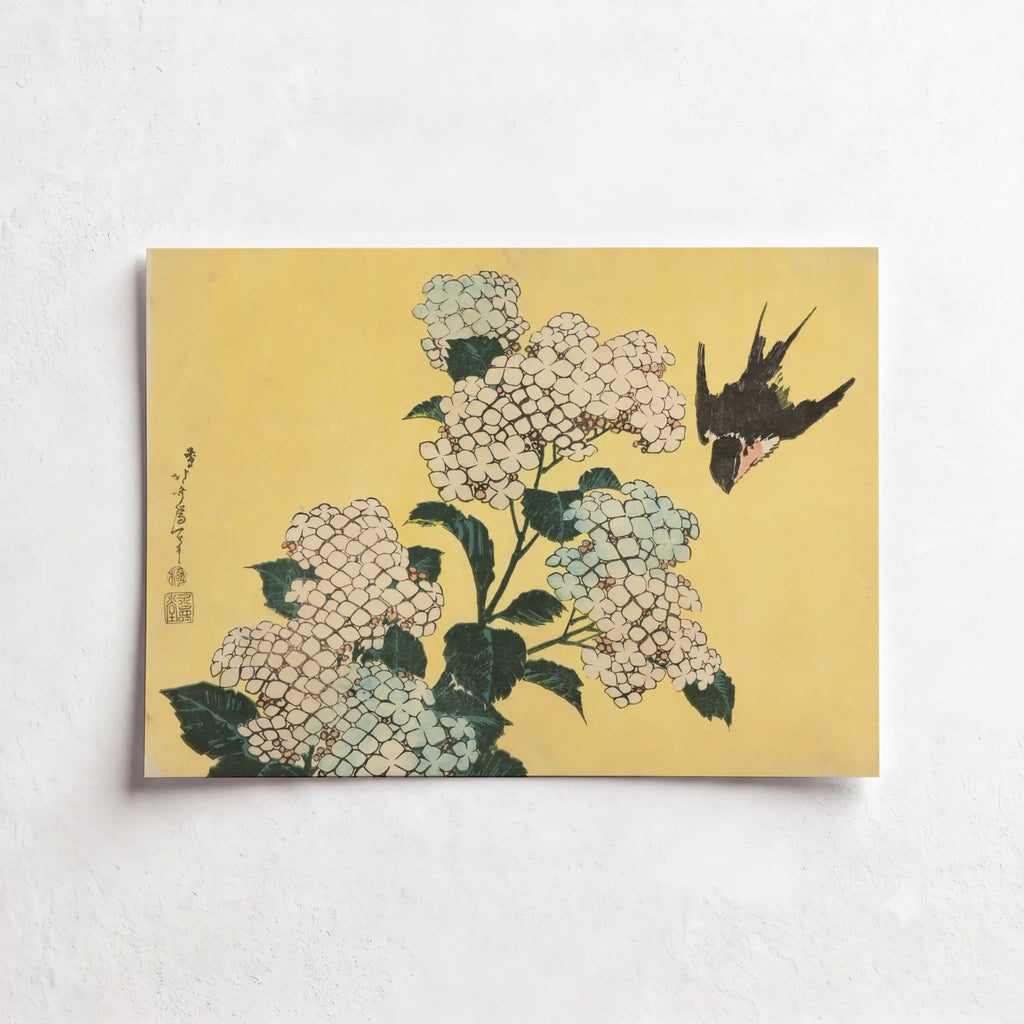 The Hydrangea and Sparrow
