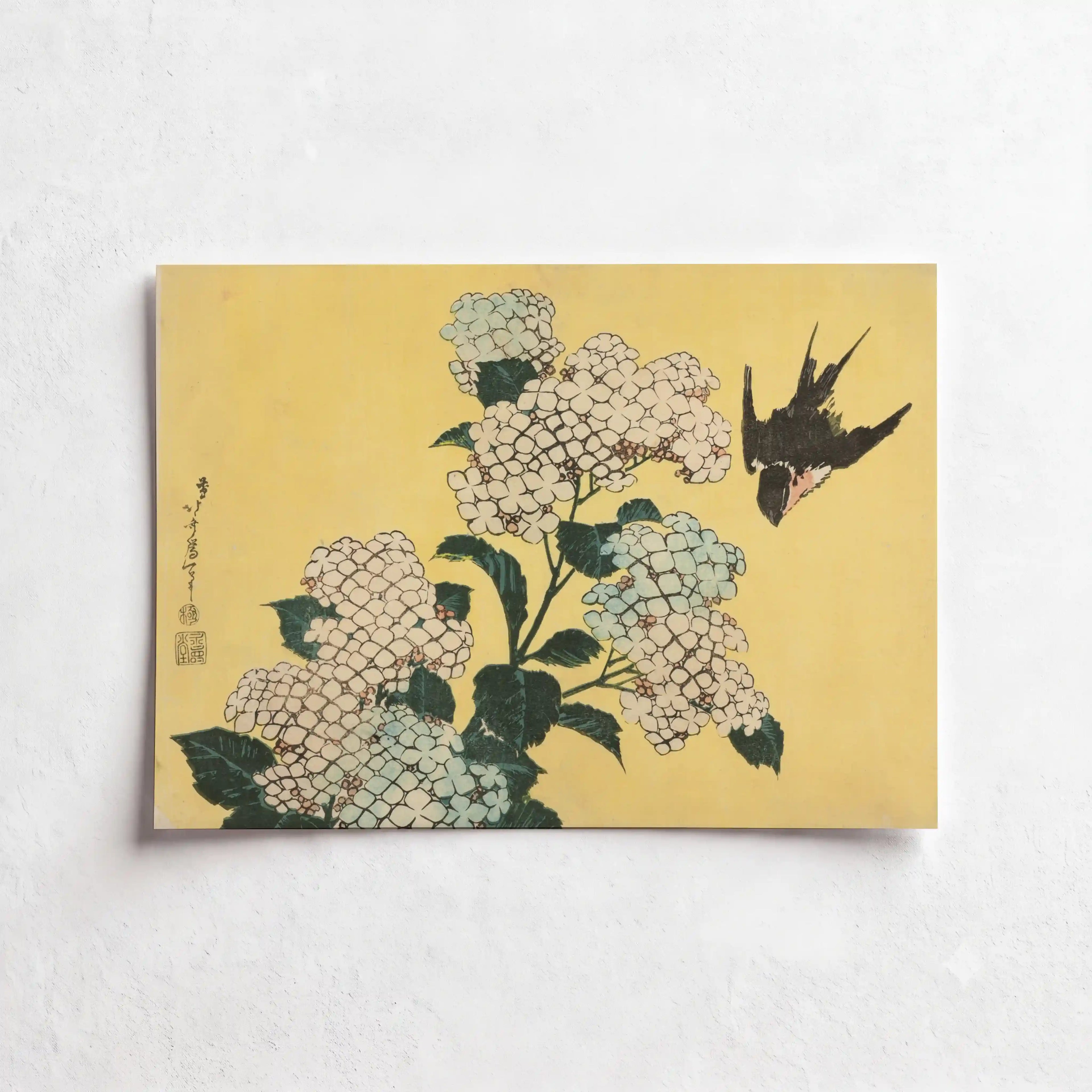 The Hydrangea and Sparrow