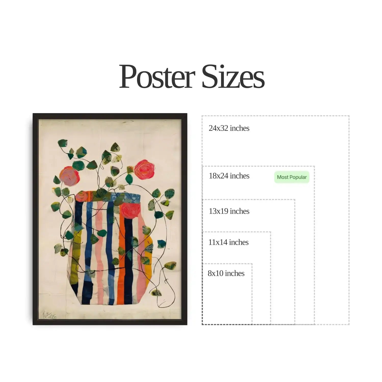 Collage Floral Vase Art