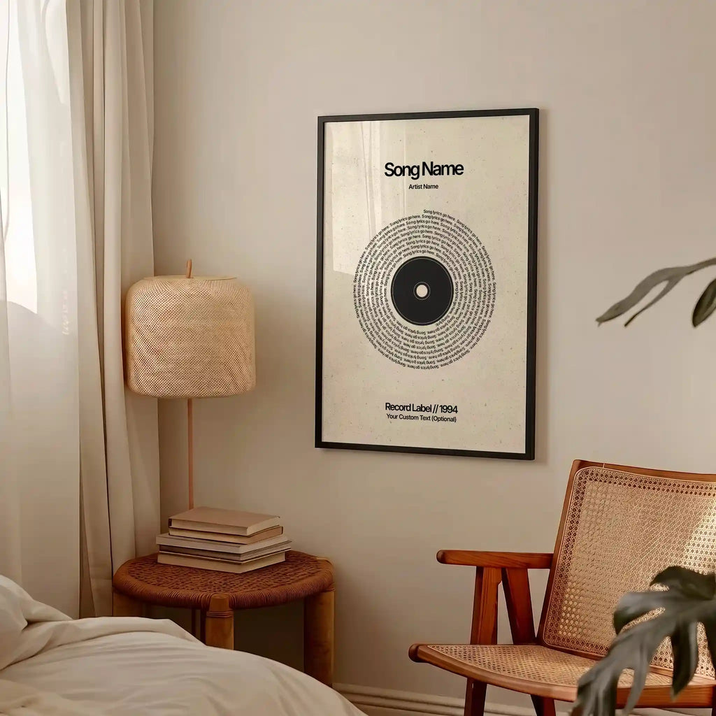 Custom Vinyl Lyrics Print (Beige)