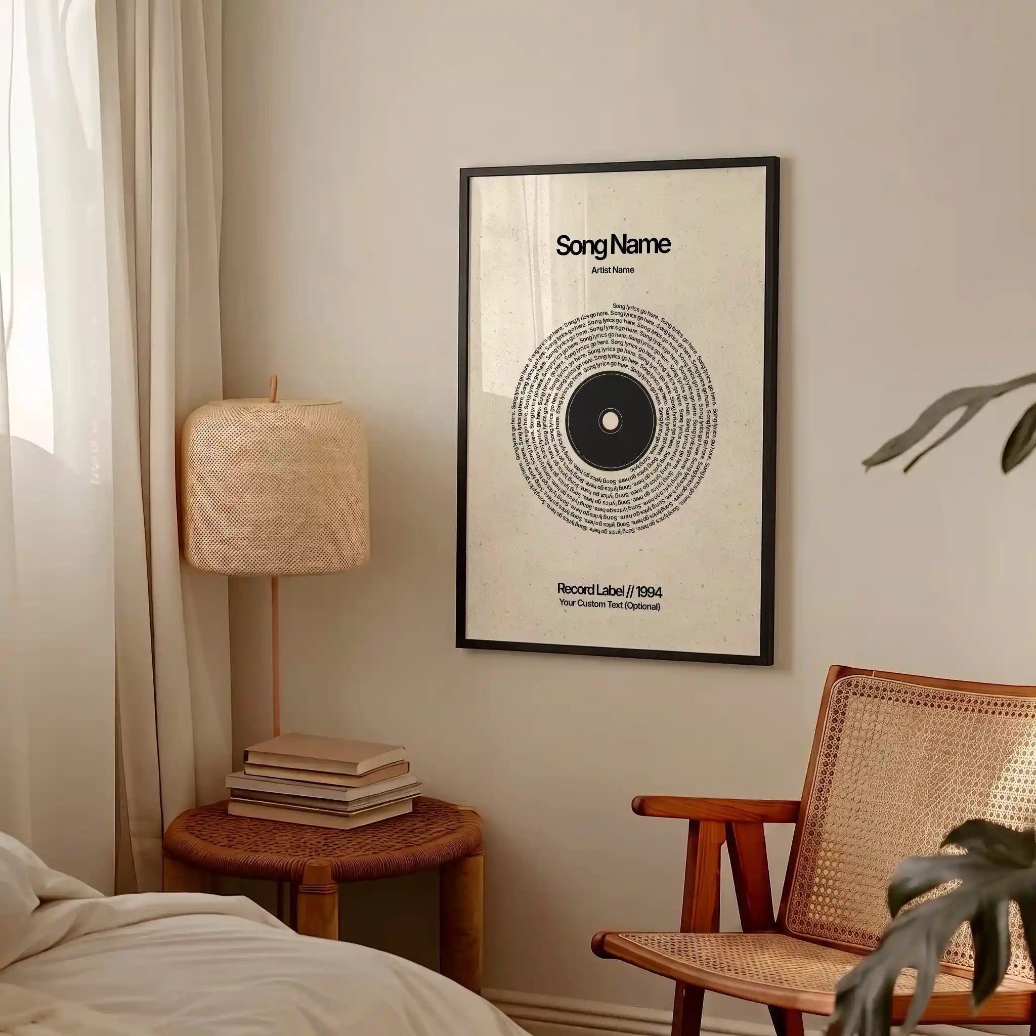 Custom Vinyl Lyrics Print (Beige)